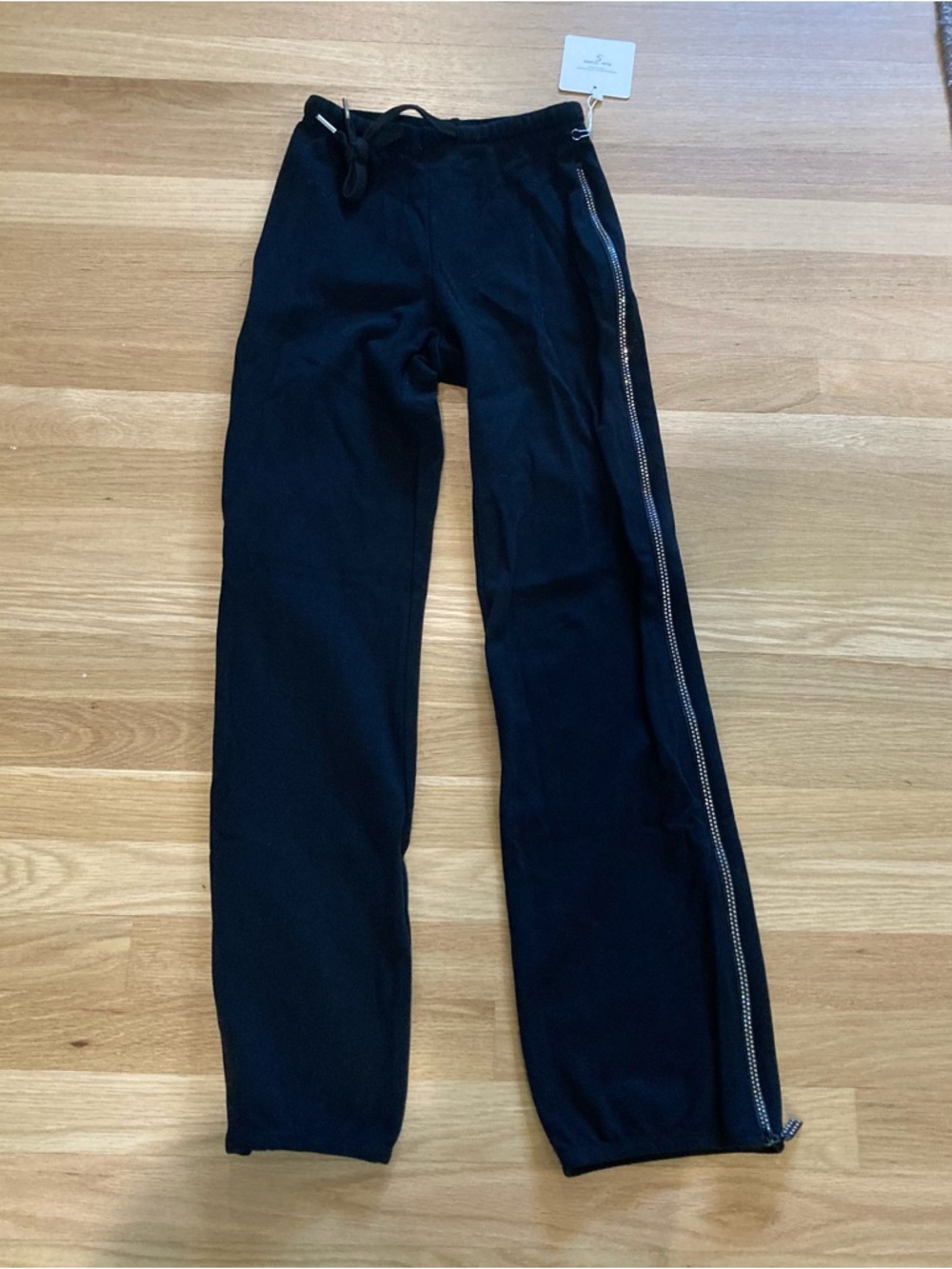 ✨ Trendy Chamillion Black Rhinestone Zip-on warmup pant